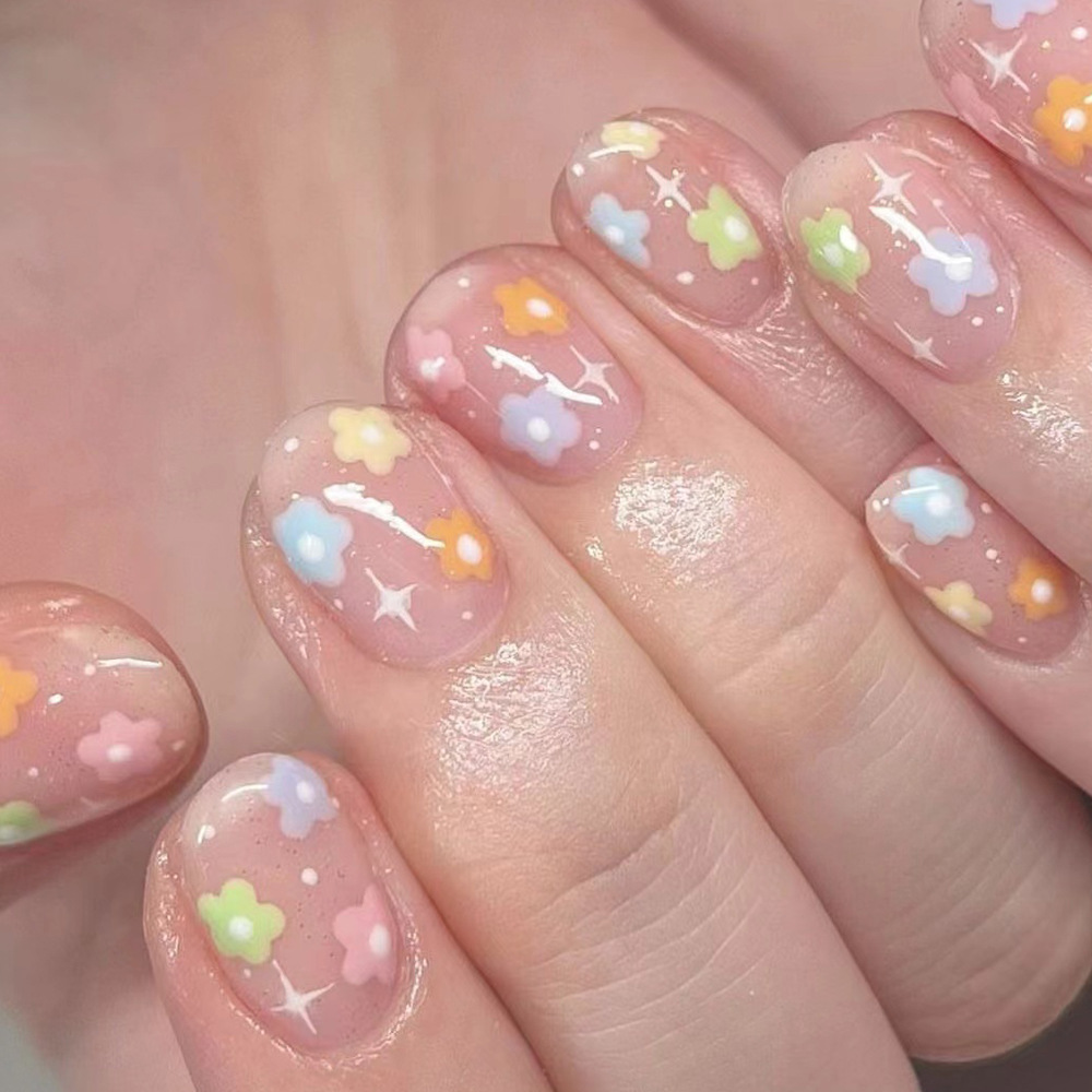 Nail Art Full Design - 24pcs Wearable False Nail Spring Summer