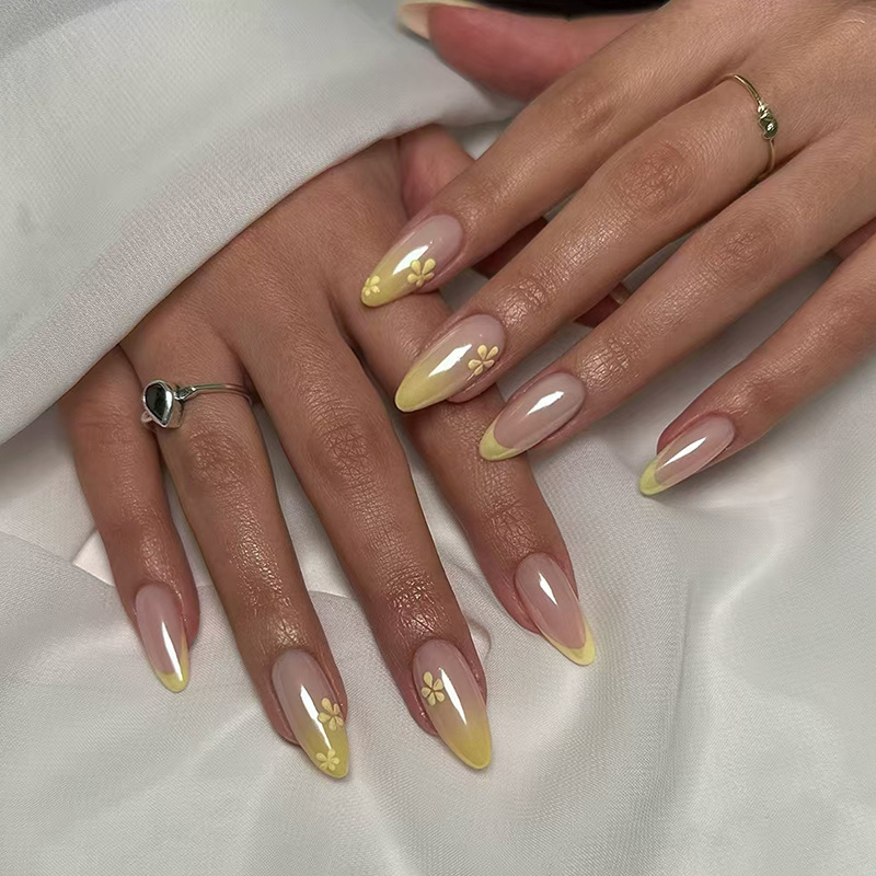 Nail Art Full Design - 24Pcs Mid-length Almond Press on Nails