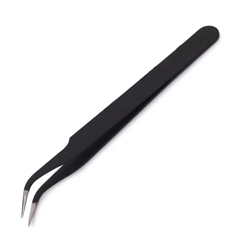Nail Art Motif - Anit-Static Tweezers, Precision Black DIY Tweezers