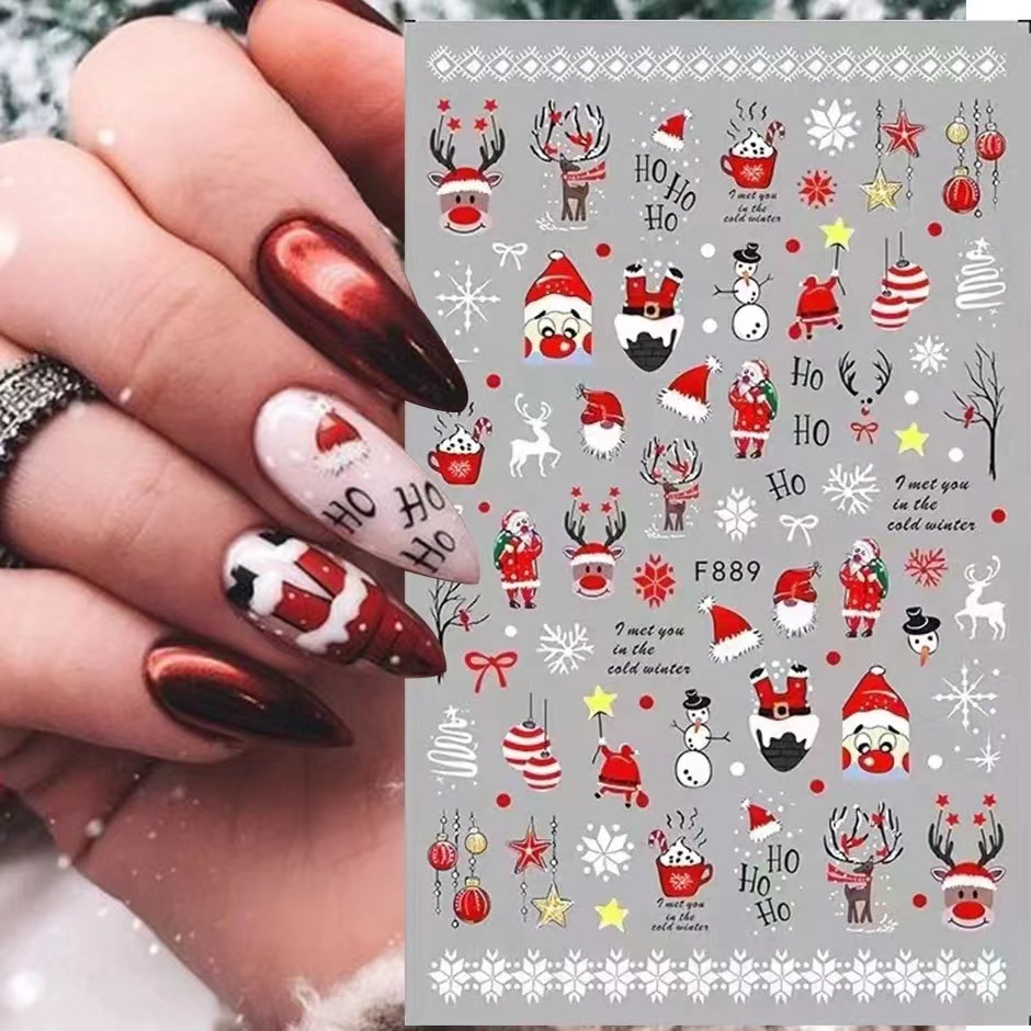 Nail Art Xmas 2025 - 1Pcs 2025 Christmas 3D Nail Art