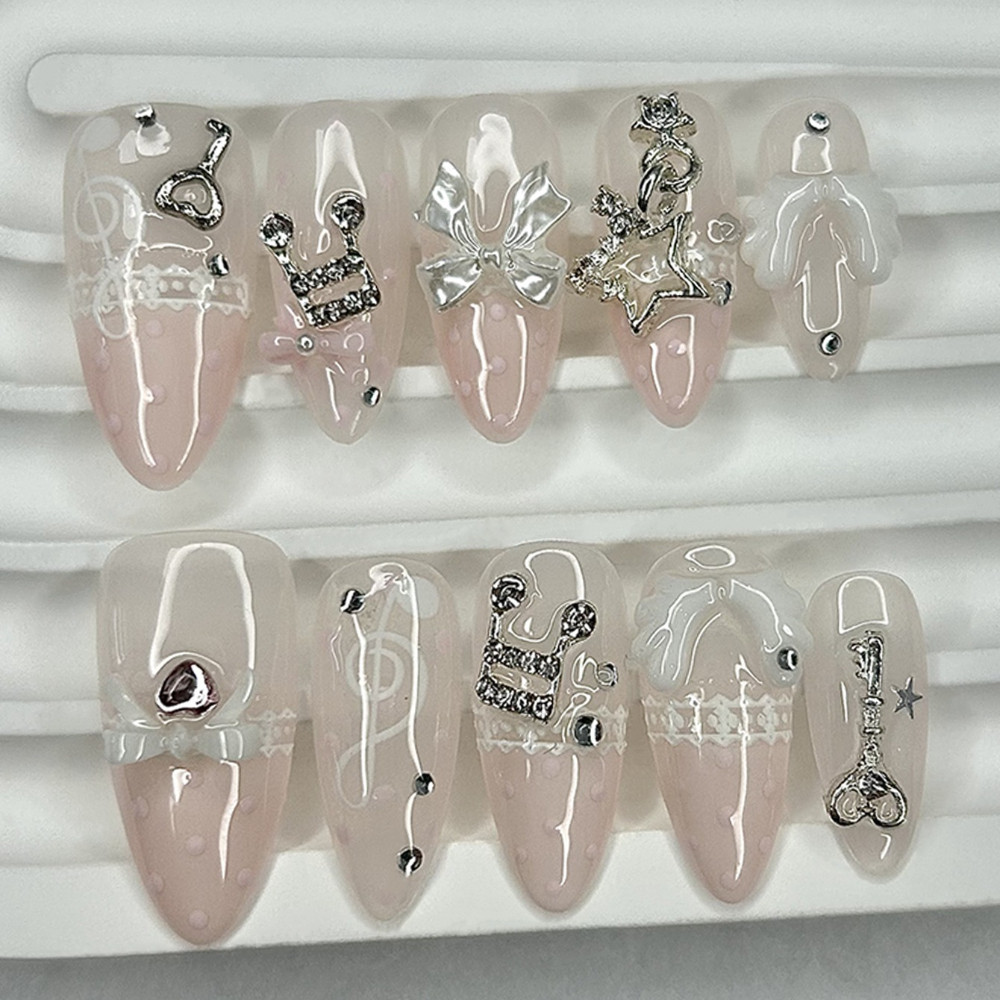 Nail Art French Nails - 10 Pieces Retro Cute 3D Butterfly