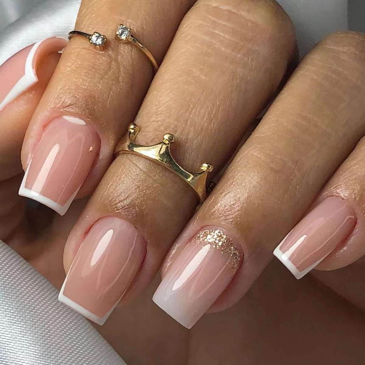 Nail Art Full Design - 24pcs Short Square False Nails Sets