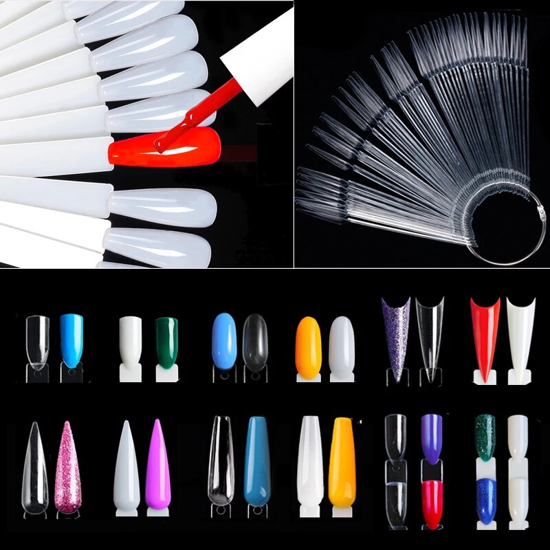 Nail Art Motif - Nail Display Sticks Clear Natural Colors