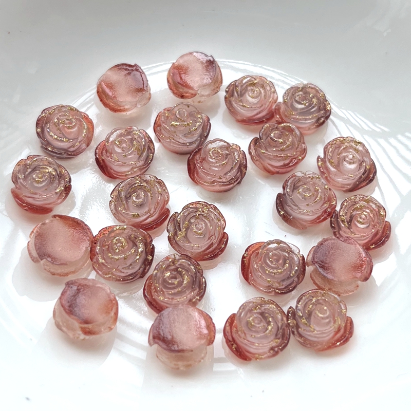 50pcs New Gold Foil Resin Rose - đánh giá và giá Nail Art Rose Gold