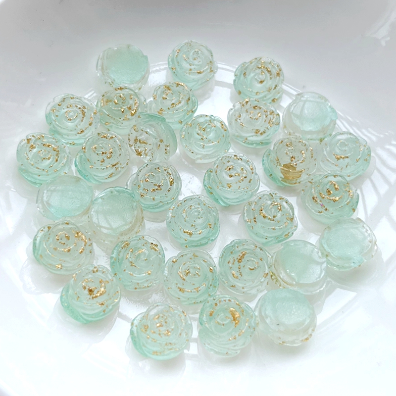 50pcs New Gold Foil Resin Rose - đánh giá và giá Nail Art Rose Gold