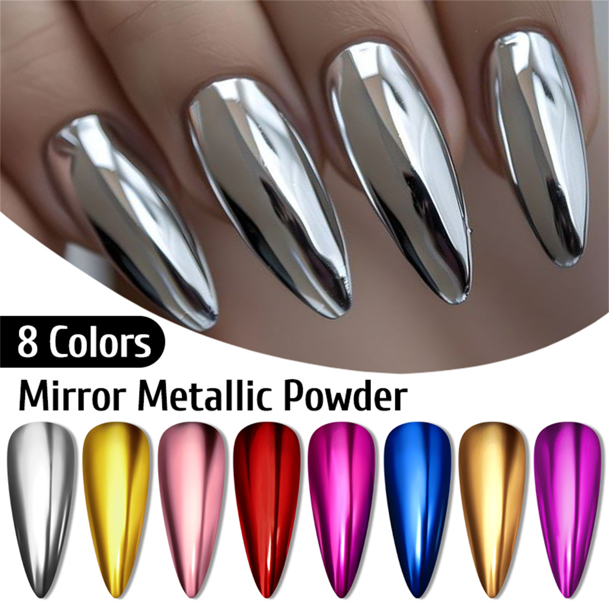 Metallic Gold Silver Mirror Po - đánh giá và giá Nail Art Rose Gold