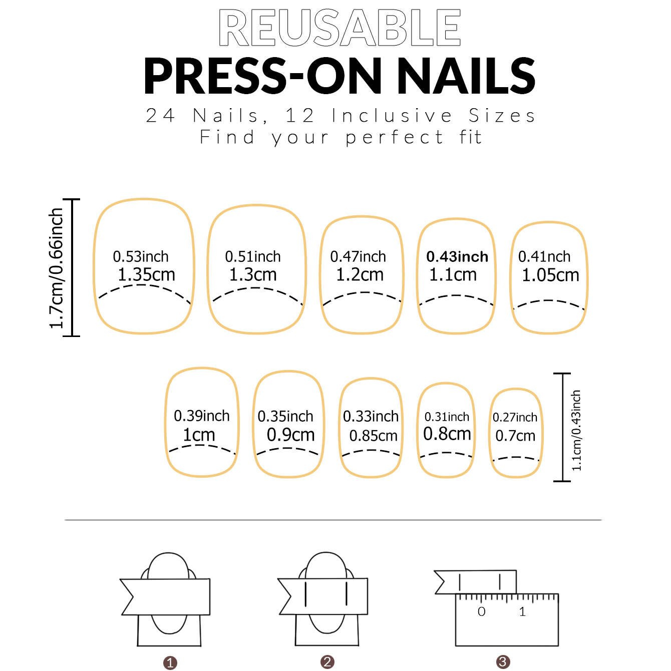 24PCS French White Border Shor - đánh giá và giá Nail Art French Nails