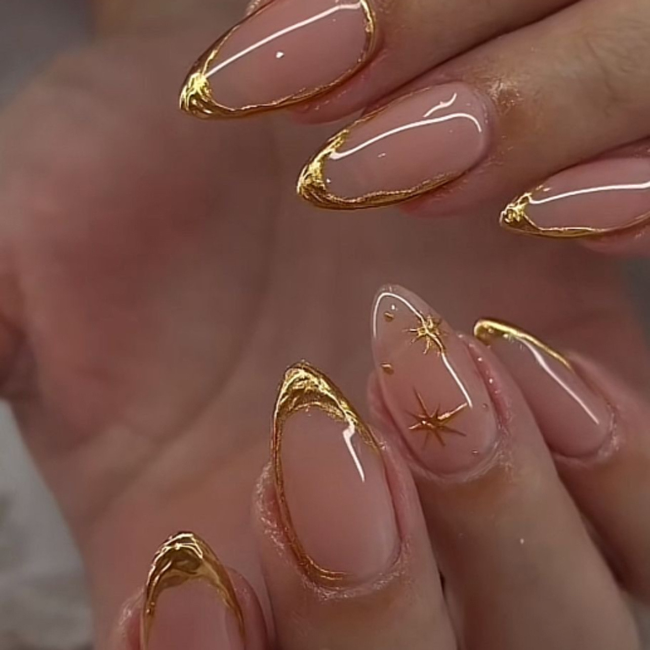 24Pcs Short Almond Nails Set F - đánh giá và giá Nail Art French Nails