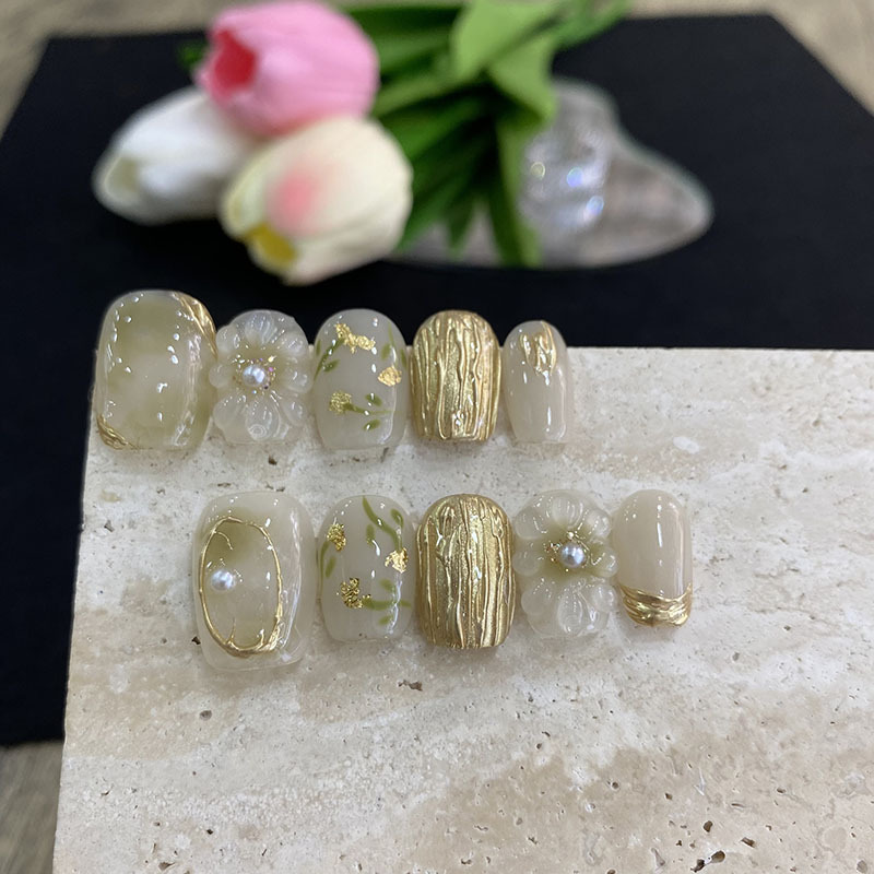 10pcs Butterfly Flower Fake Na - đánh giá và giá Nail Art French Nails