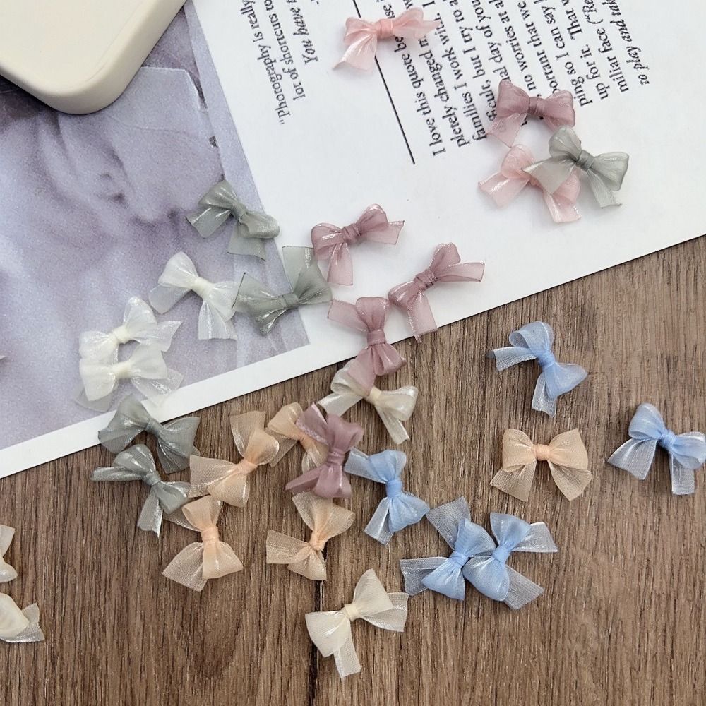 10Pcs Colorful Bow Pearlescent - đánh giá và giá Nail Art French Nails