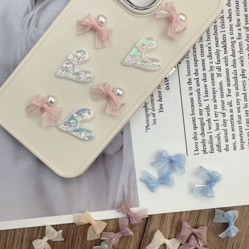 10Pcs Colorful Bow Pearlescent - đánh giá và giá Nail Art French Nails