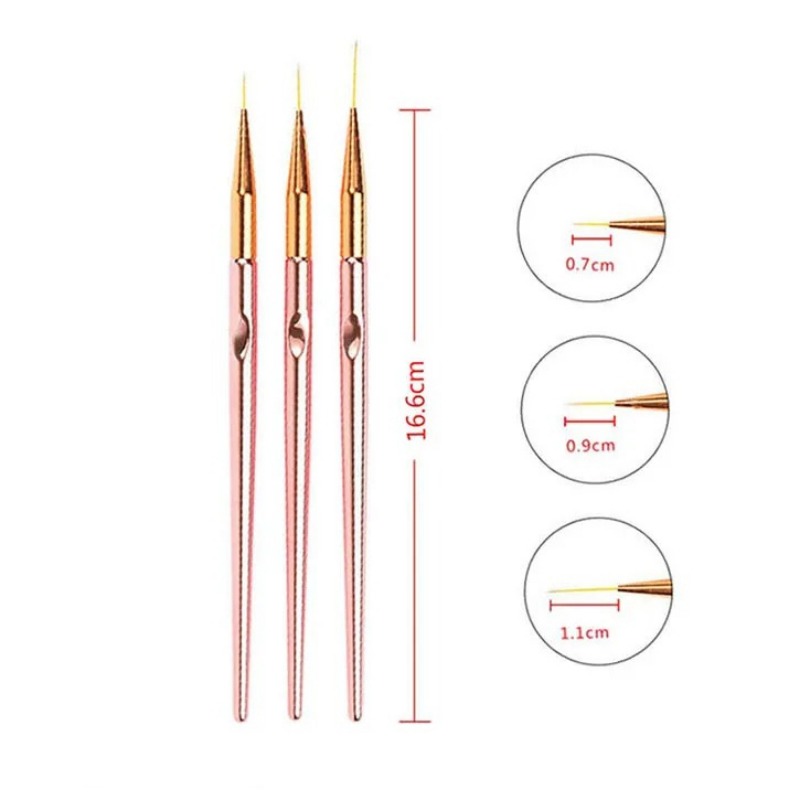 3Pcs Rose Gold Nail Art Liner  - đánh giá và giá Nail Art Rose Gold