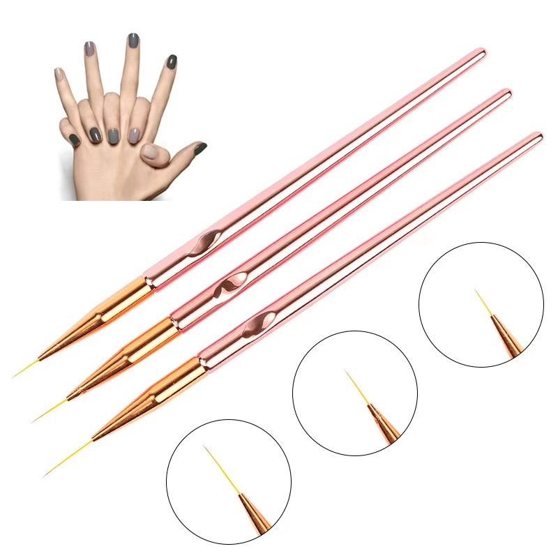 3Pcs Rose Gold Nail Art Liner  - đánh giá và giá Nail Art Rose Gold