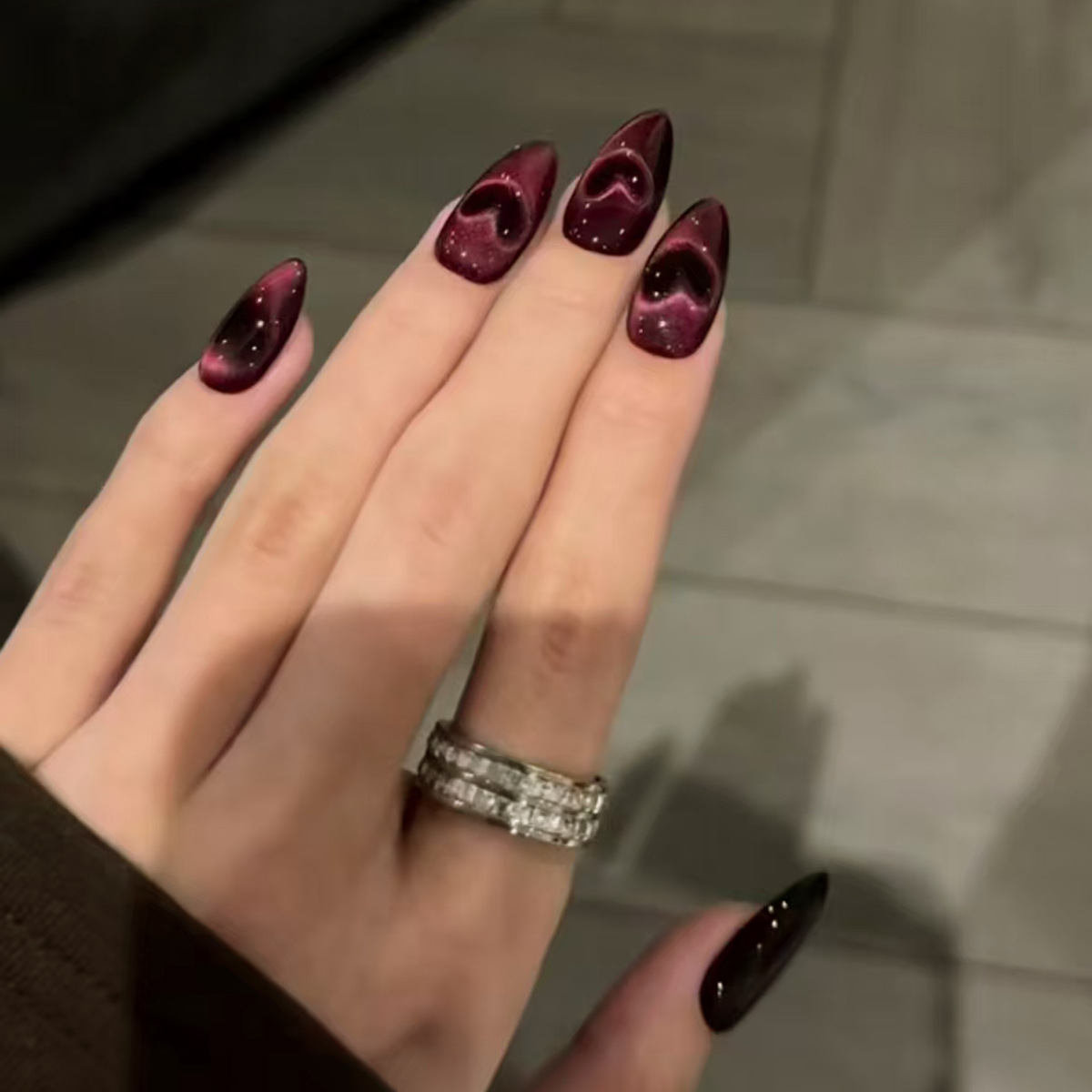 24Pcs Mid-length Almond Press  - đánh giá và giá Nail Art Full Design