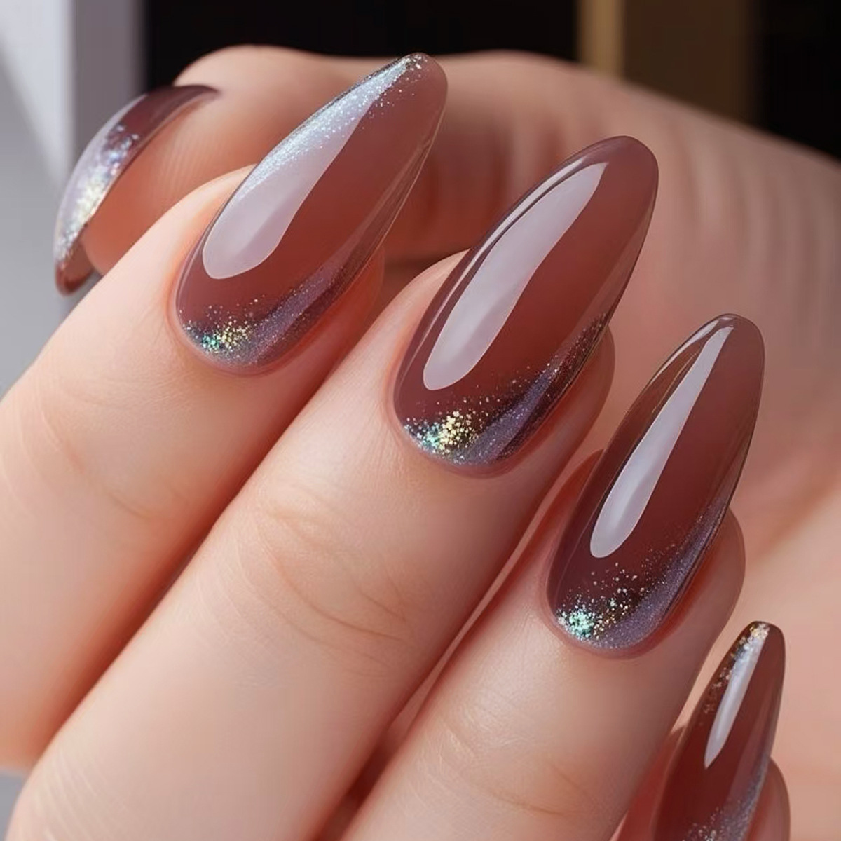 24Pcs Mid-length Almond Press  - đánh giá và giá Nail Art Full Design