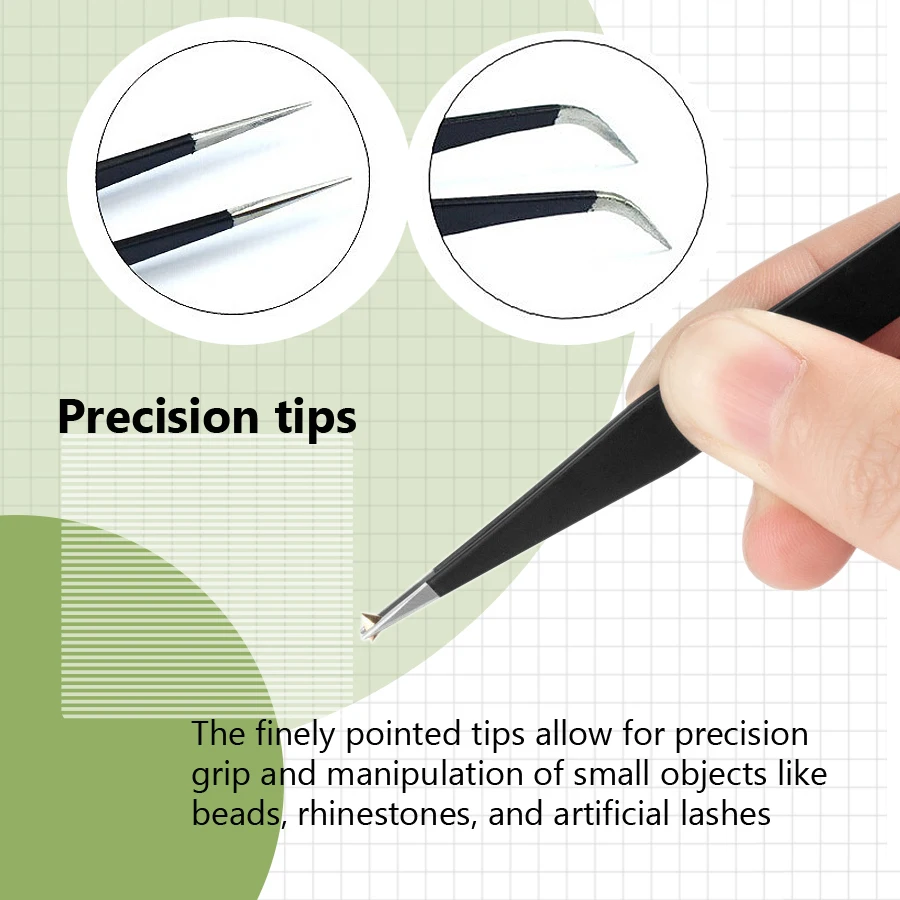 Anit-Static Tweezers, Precisio - đánh giá và giá Nail Art Motif