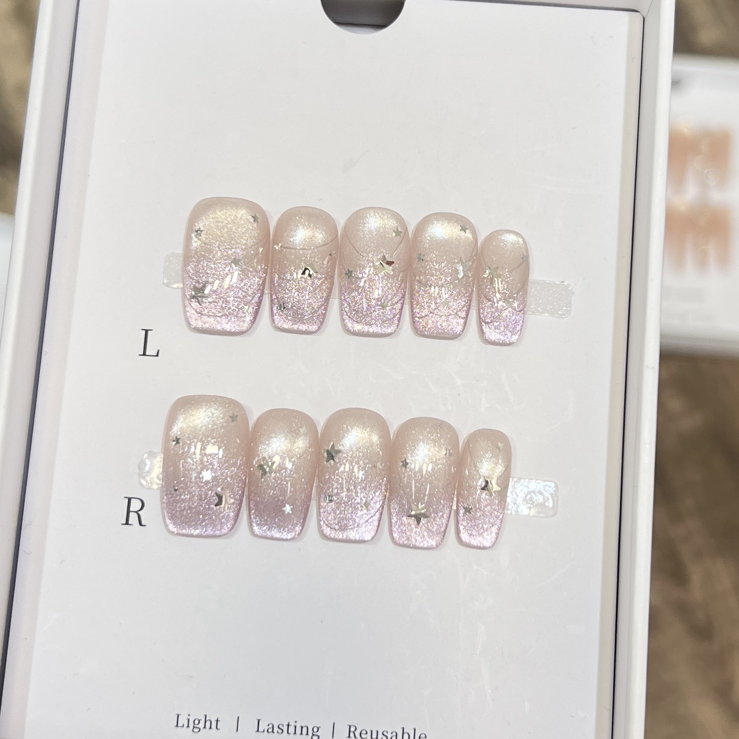 10pcs French Blue Glossy Flora - đánh giá và giá Nail Art French Nails