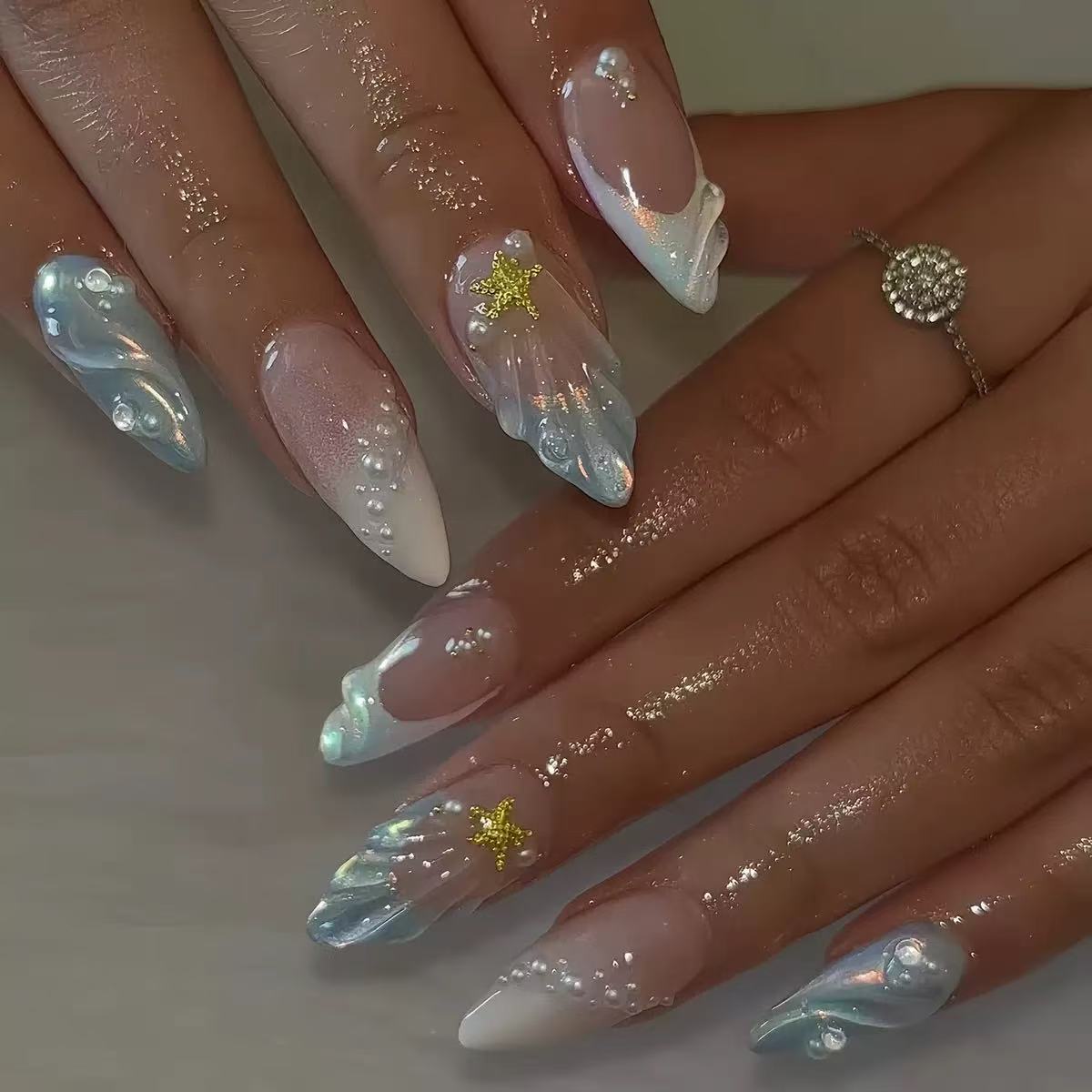 24pcs Short Oval 3D Gel Nail S - đánh giá và giá Nail Art French Nails