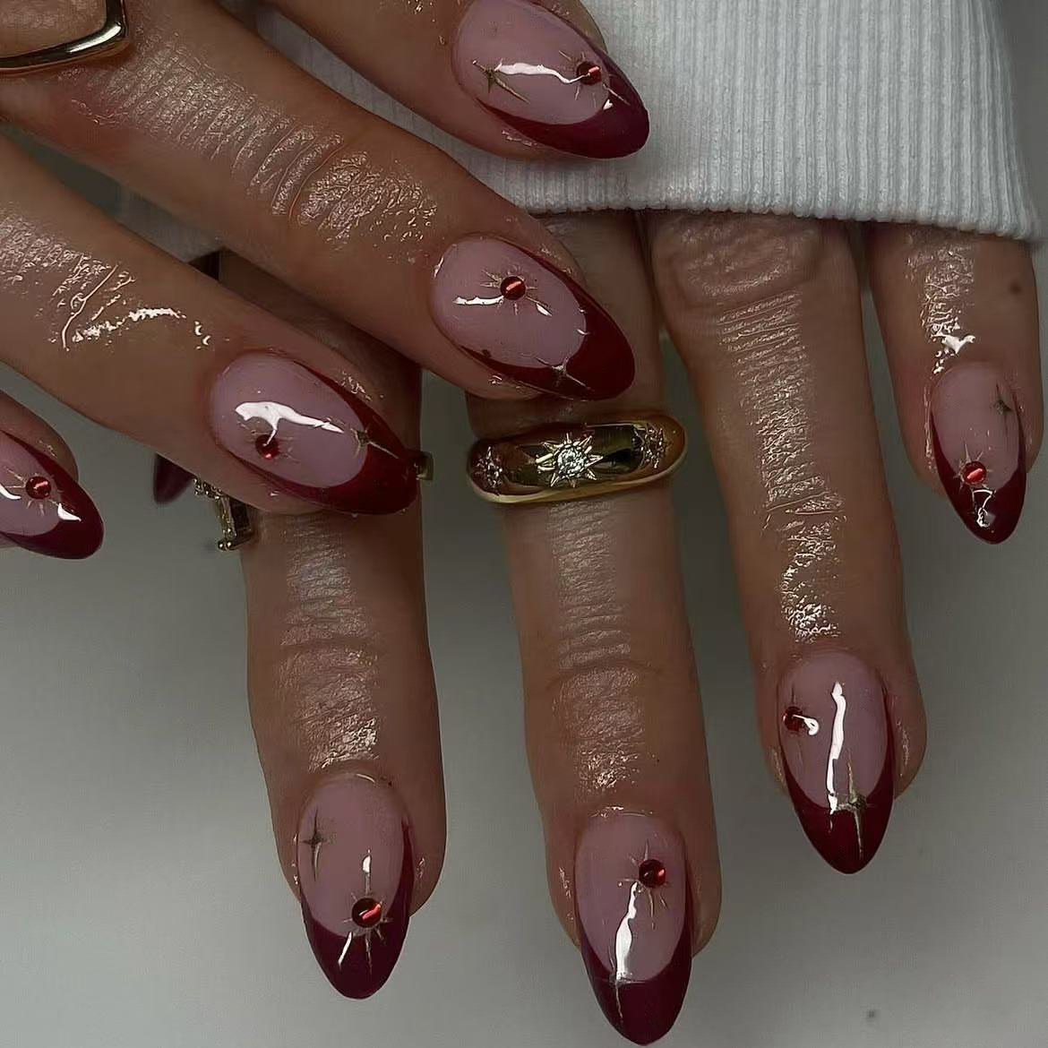 24Pcs Short Almond Full Cover  - đánh giá và giá Nail Art Full Design