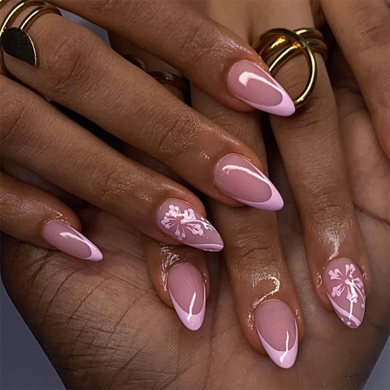 24Pcs Short Almond Full Cover  - đánh giá và giá Nail Art Full Design