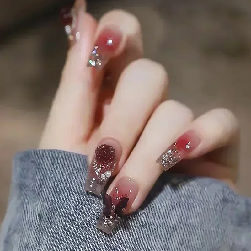 24pcs Red Ballet False Nails B - đánh giá và giá Nail Art Full Design