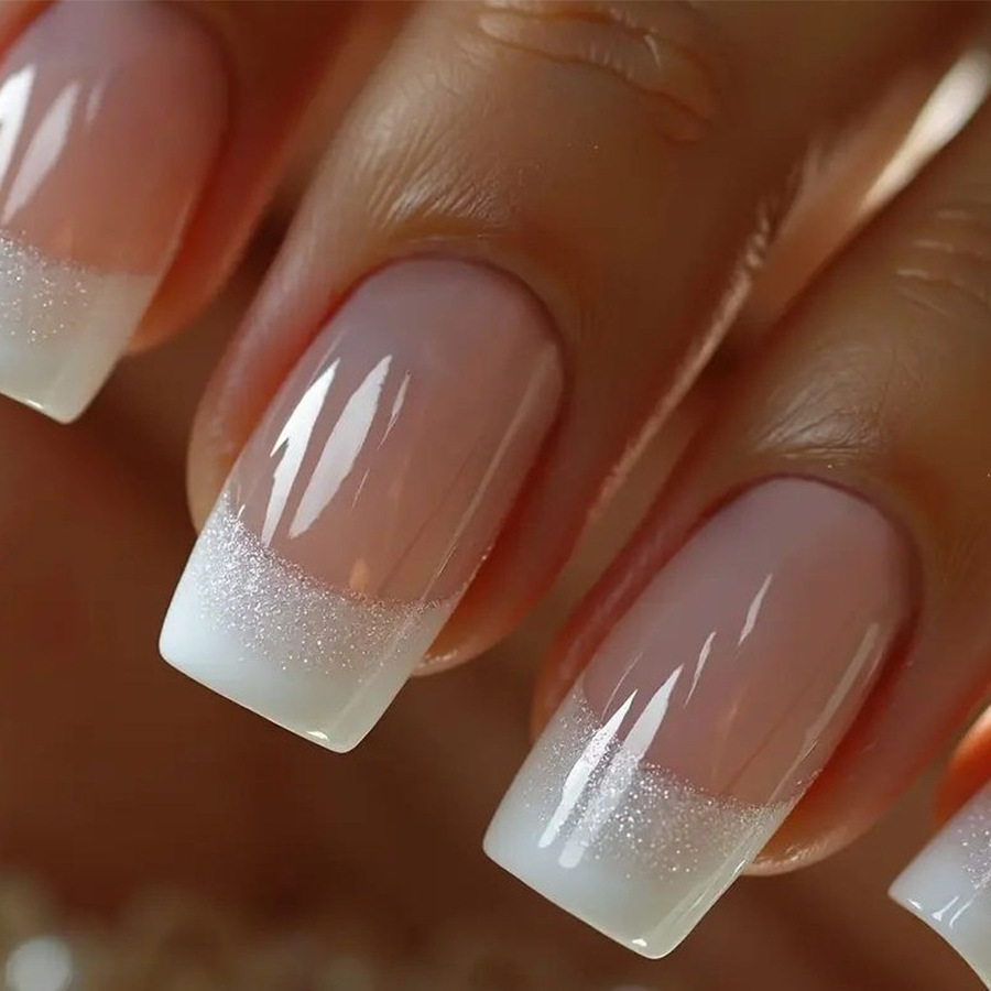 24pcs/set Medium Square fake n - đánh giá và giá Nail Art French Nails