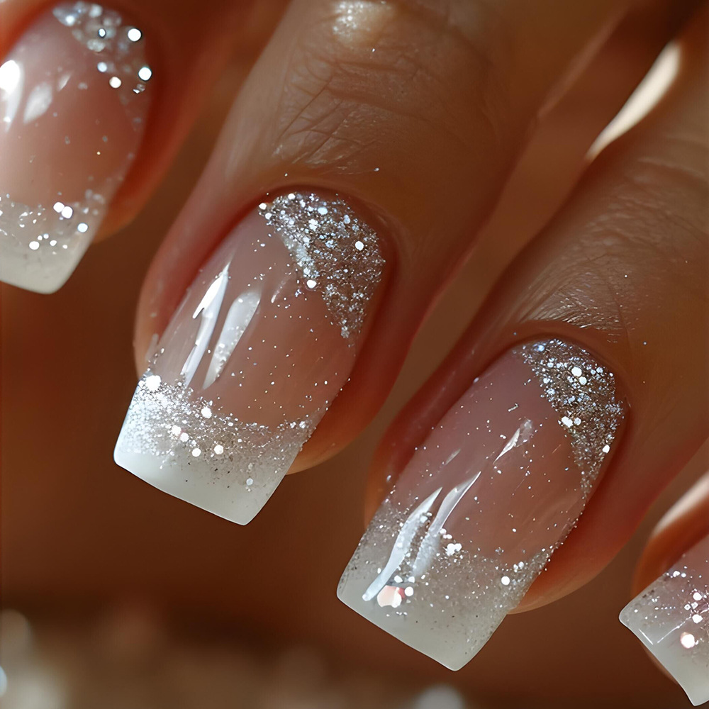 24pcs/set Medium Square fake n - đánh giá và giá Nail Art French Nails