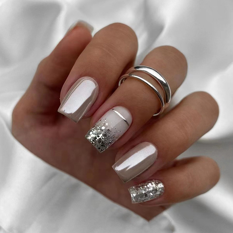 Short Square fake nails for wo - đánh giá và giá Nail Art Full Design