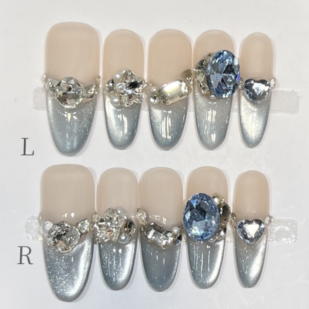 10pcs Short Oval Handmade Fake - đánh giá và giá Nail Art Full Design