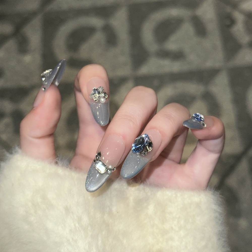 10pcs Short Oval Handmade Fake - đánh giá và giá Nail Art Full Design