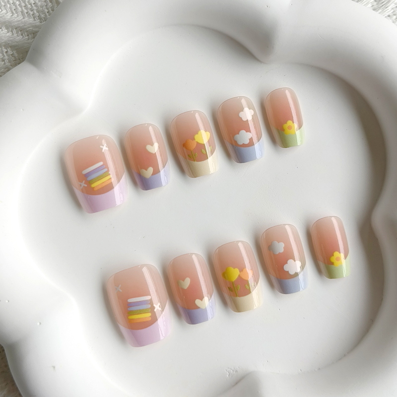 10Pcs Women Spring Fresh and D - đánh giá và giá Nail Art French Nails