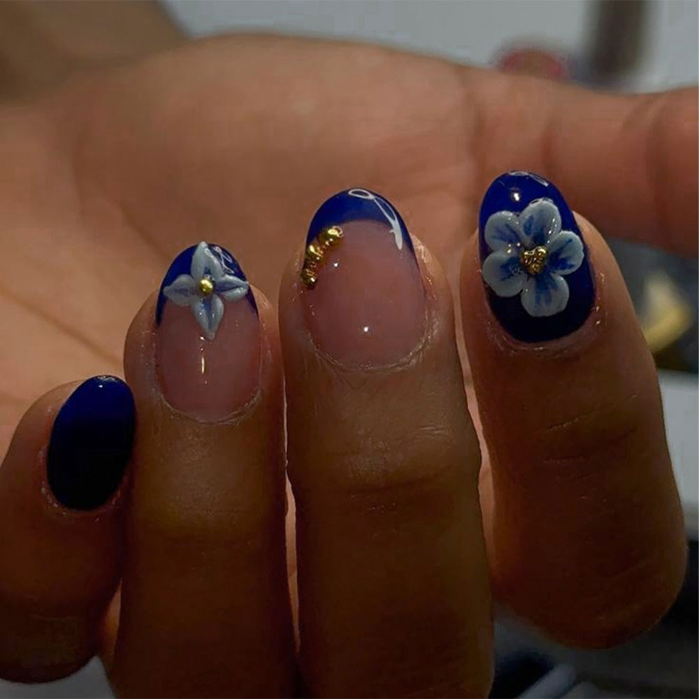 24pcs Short Oval 3D Gel Nail S - đánh giá và giá Nail Art French Nails