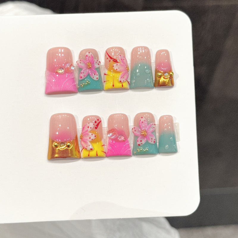 10pcs Ocean Style Fake Nails D - đánh giá và giá Nail Art French Nails