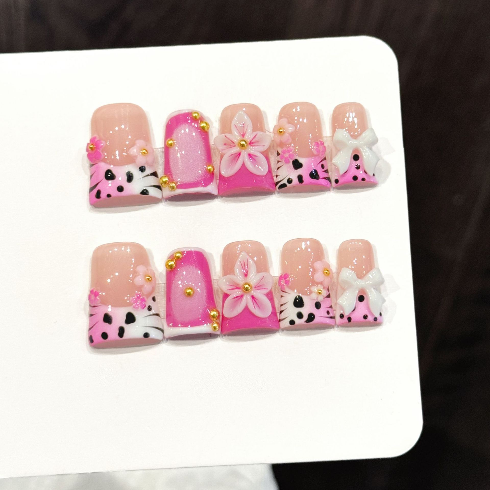 10pcs Ocean Style Fake Nails D - đánh giá và giá Nail Art French Nails