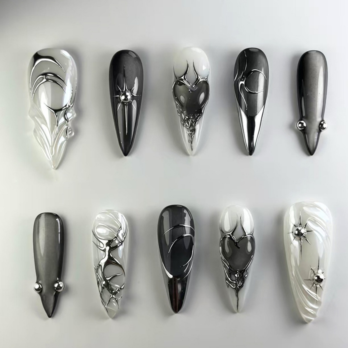 24pcs Cat's Eye Press on Nails - đánh giá và giá Nail Art Full Design