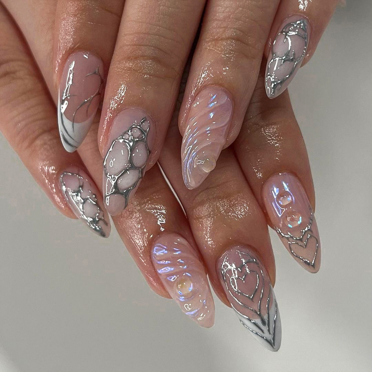 24Pcs Mid-length Almond False  - đánh giá và giá Nail Art Full Design