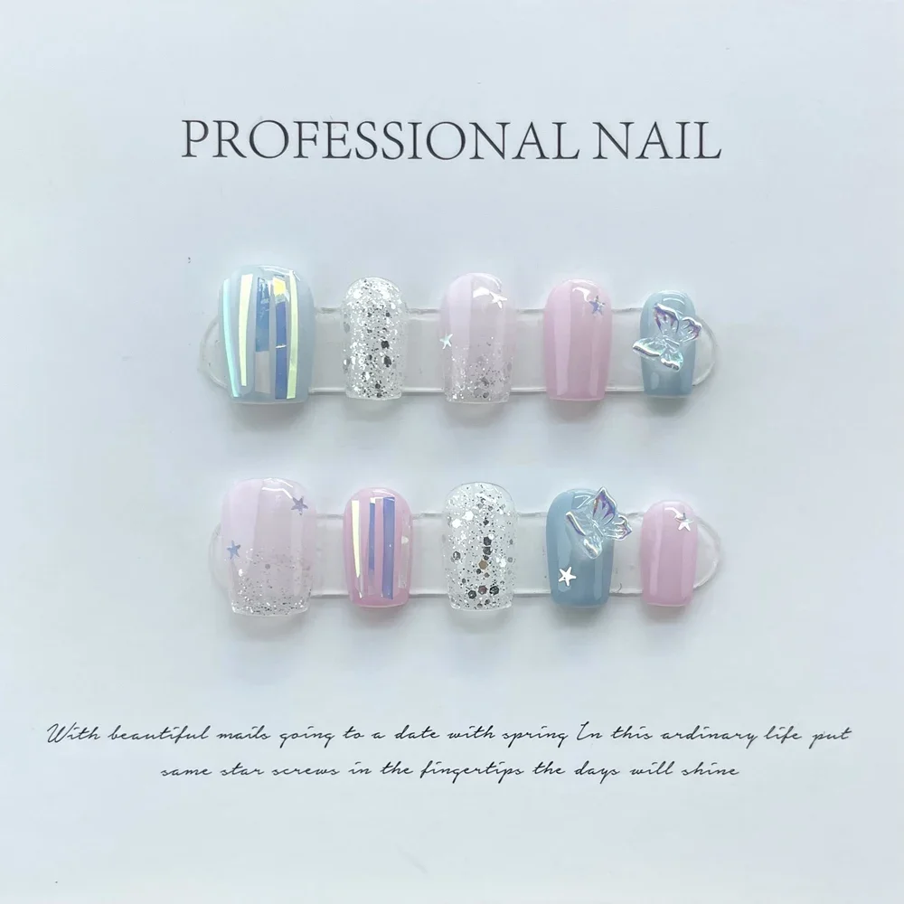Handmade Short False Nails Pre - đánh giá và giá Nail Art Full Design