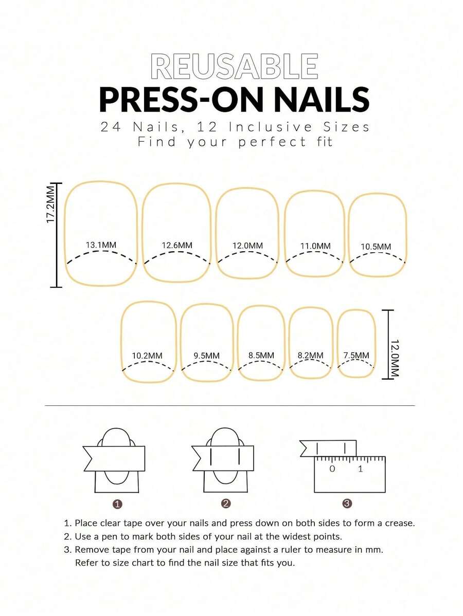 24pcs Reusable Press-On Nails  - đánh giá và giá Nail Art French Nails