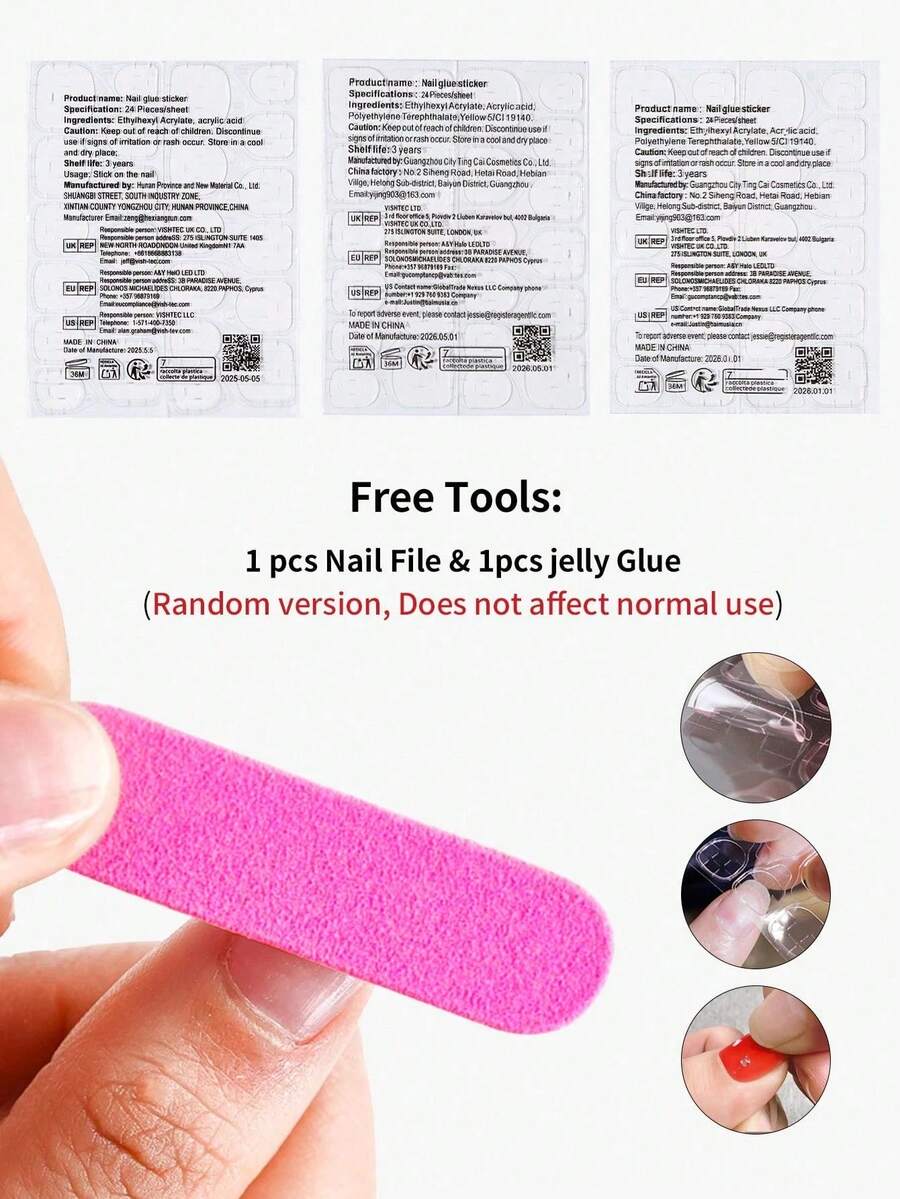 24pcs Reusable Press-On Nails  - đánh giá và giá Nail Art French Nails